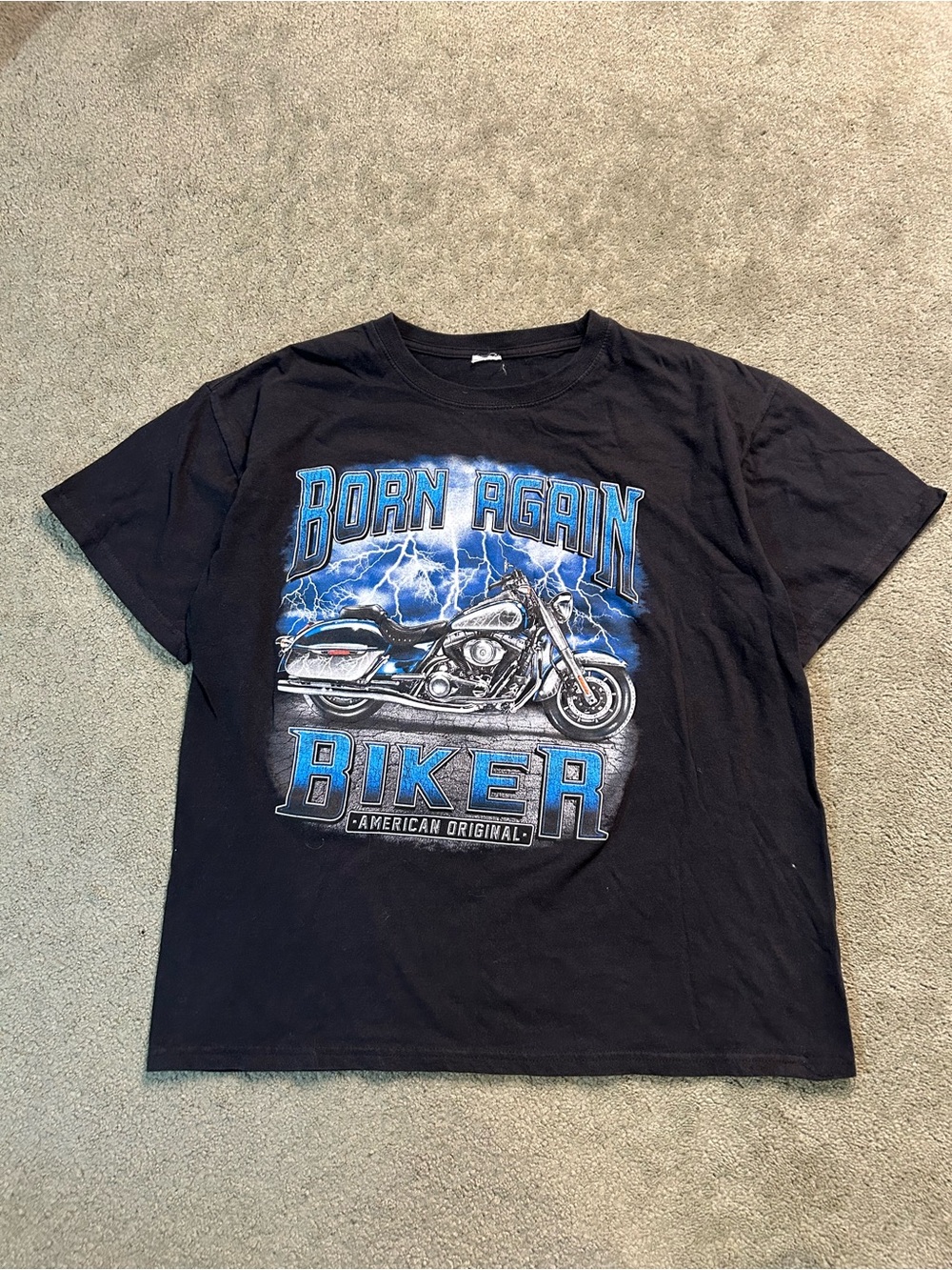 Vintage Jesus Biker Motorcycle T Shirt Size Large Lightning Y2K Bible